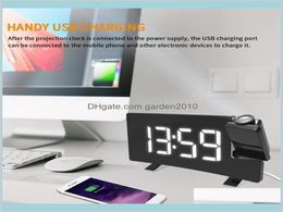 Desk Table Clocks Projection Alarm Clock Digital Date Snooze Function Backlight Rotatable Wake Up Projector Multif5431639