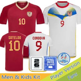 2024 Copa America Venezuela Soccer Jerseys Kids Kit 24/25 National Team 2025 Football Shirt Men Home Red Away White Children CORDOVA SOTELDO RINCON BELLO SOSA RONDON