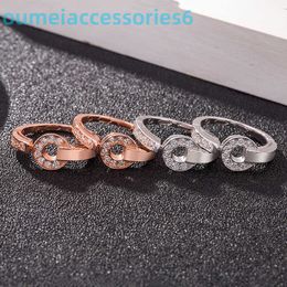2024 Jewellery Designer Brand Band Rings Little Celebrity Charity Sterling Silver Couple Ring Tiktok Straight