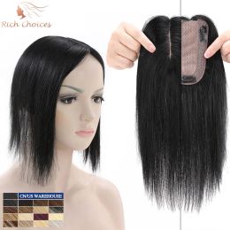 Toppers Rich Choices Silk Base Human Hair Topper 7x13cm Hair Piece Natural Hairpieces For Women Wigs Density 150% Clip In Hair Extension