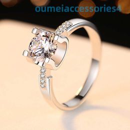 2024 Designer Luxury Brand Jewellery Band Rings 925 Sterling Silver Ring Female Mosan Diamond Closing Head Same Ring