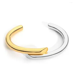 Bangle Jewelry Simple Lines Design Bracelet Gold Color Bracelets For Women Cuff Manchette Bangles