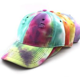 4 Mix Colours Colourful Street Baseball Cap Hat Vintage Fashion Ball Caps for Men Women Adjustable Flat Top Quality Hip Hop Hole Sty317k