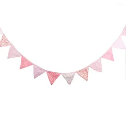 Party Decoration Birthday Bunting Banner Kids Cotton Flags Children Wall Blue