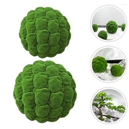 Decorative Flowers 2 Pcs Indoor Decor Mossy Ball Xmas Artificial Asethic Room Decorations Decors Plastic Balls