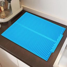 Table Mats Durable Sink Mat Flexible Silicone Dish Drying Set Non-slip Heat Resistant Draining Board For Kitchen Reusable Pots