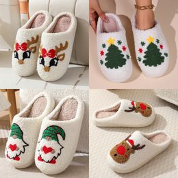 Winter Men's and Women's Slippers Soft and Warm Indoor Cotton Slippers Jeremiahi Designer High Quality Fashion Cartoon Elk Flat Bottom Cotton Slippers GAI