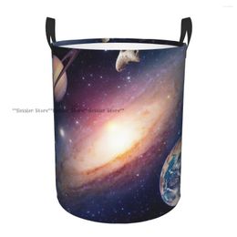 Laundry Bags Foldable Basket For Dirty Clothes Space Print Storage Hamper Kids Baby Home Organiser