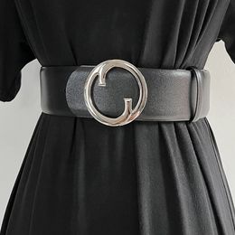 Designer new belt ring Metallic brown womens dermis belt Fashion vintage classic buckle buckle wide waist double side available width 4.8cm