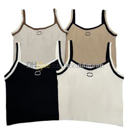 V Neck Vest Women Letters Embroidered Tanks Elastic Sport T Shirt Designer Yoga Tees