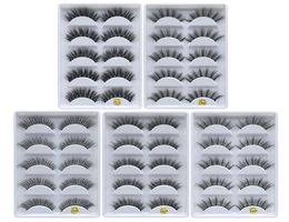 3D Mink Eyelashes 5 pairs Handmade Nature Long Fake Eye Lashes Makeup Thick Crisscross Full Strip Lashes False Eyelashes DHL7227292