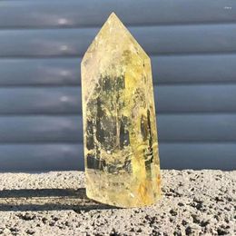 Decorative Figurines Natural Stone Citrine Quartz Crystals Wand Point Home Decortion Gemstone Wicca Wichcraft Gifts Spiritual Reiki Tower