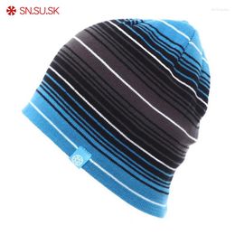 Berets SN.SU.SK Reversible Hat Snowboard Winter SKULL CAP Beanie Ski Hats Women Men Gorros De Lana Sombrero Toucas Inverno