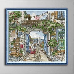 The Harbour DIY cross stitch Embroidery Tools Needlework sets counted print on canvas DMC 14CT 11CT cloth, long-staple cotton cloth (more soft and endurable)