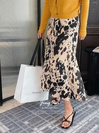 Skirts Tie Dye Long Skirt Y2k Woman Clothing Spring Summer 2024 Korean Style Fashion Vintage Elegant High Waist Lolita Tulle Pencil