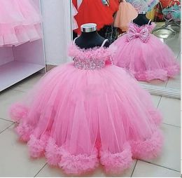 Hot Hot Flower Girl Dresses Tulle Beading Appliqued Pageant Dresses For Girls First Communion Dresses Kids