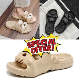 2024 Quality Creative Skull Slippers Summer Men Slippers Beach Sandals Non-slip Indoor Slides Shoes GAI low price big size