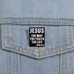 Jesus Enamel Pins Gothic Punk Jesus The Way The Truth The Life Brooches Creative Backpack Clothes Lapel Badge Jewellery Pin Gift