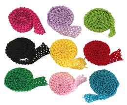 15quot Crochet Headband Ribbon Trim Roll by Meters Tutu Skirt Waistband Crochet Bands for Baby Girl Elastic Flower Headbands Bo1509391