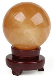 Decorative Figurines Natural Crystal Ball Topaz Powder White Amethyst Implied Meaning Lucky Money Transparent Wind Water