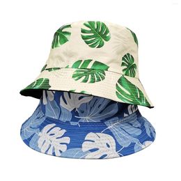 Wide Brim Hats Double Wearable Printed Fisherman Hat Sunscreen Sunshade Basin Ladies Outdoor Leisure Coneflower Teenager Casquette