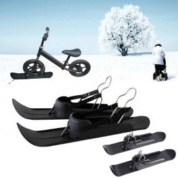 Poles Snow Sledge Board Scooter Sledge Portable Ski Attachment Toboggan for Balance Bike Disabled Wheelchair Scooter Pet Stroller