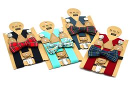 Kids Suspenders Bow Tie Set Adjustable YBack Brace Belt Kids ClipOn Braces Boy Tuxedo Suit Matching Accessories 15 Colors Option7403909