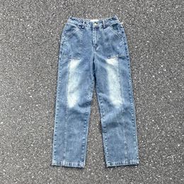 Jeans da uomo Drift stile americano streetwear abbigliamento vintage pantaloni lunghi dritti tinta unita casual pantaloni per uomo unisex