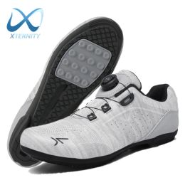 Footwear Breathable NonLocking Cycling Shoes MTB Flat Pedal Shoes Professional Bicycle Sneakers Men Outdoor Racing Road Bike Sport Shoes