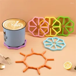Table Mats 1/2/3pcs Heat Insulation Pad Soft Glue Placemats Non-slip Pads Cup Bowl Pot Home Kitchen Tableware Accessories