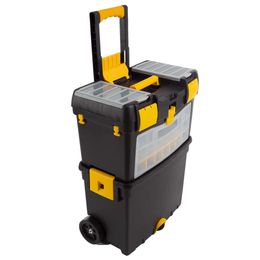 Rolling Tool Box with Wheels, Foldable Comfort Handle, Removable Top - Toolbox Organisers and Storage by Stalwart