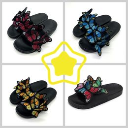 2024 Women Summer Craft Embroidered Three Dimensional Butterfly Slippers GAI sandals easy matching Unique Design Outwear embroidery Gladiator cute size36-41