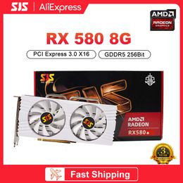 SJS New RX580 8GB Graphics Card GPU GDDR5 256Bit 8Pin PCIE 3.016 for Mining Gaming Desktop Computer Video Card placa de video