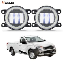 Led Angel Eyes DRL + Fog Lights Assembly 30W/ 40W for RAM 1200 Cab 2016 2017 2018 2019 2020 with Clear Lens Car Daytime Running Light 12V Fog Lamp