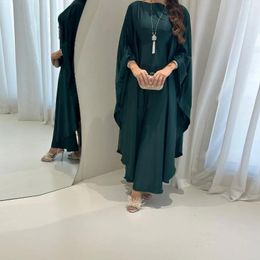 Ethnic Clothing Eid Mubarak Women Muslim Loose Maxi Dress Modest Robe Dubai Turkey Abaya Satin Kaftan Islamic Arabic Djellaba