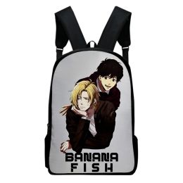 Bags Popular Youthful Funny Banana Fish Student School Bags Notebook Backpacks 3D Printed Oxford Waterproof Boys/Girls Travel Bags