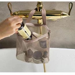 Storage Bags Quick Dry Mesh Shower Bag Ultra Light With Zipper Toilet Hanging Cosmetic Bathroom
