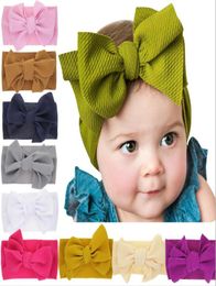 Fashion Baby Girls big bow headbands Elastic Bowknot hairbands headwear Kids headdress head bands newborn Turban Head Wraps WKHA012387774