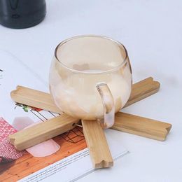 Table Mats Wood Insulation Pad Durable Wooden For Long-lasting Use Polished Decoration Tea Cup Mat Home