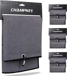 Aids CHAMPKEY 16" x 21" Premium TriFold Waffle Microfiber Golf Towels Quick Dry and Superior Water Absorption 2 Colour Choose