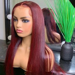613 Blue Pink Purple Yellow red Colourful Brazilian Straight lace front wig Pre Plucked Lace Frontal synthetic hair wig for women