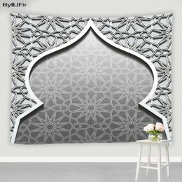 Tapestries Retro Moroccan Arched Door Tapestry Living Room Bedroom Decor Wall Hanging Screen Art Building Decoration Background Study Mural