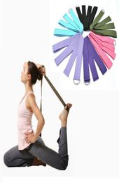 WholeNew MultiColors Women Yoga Stretch Strap DRing Belt Fitness Exercise Gym Rope Figure Waist Leg Resistance Fitness Band7192020