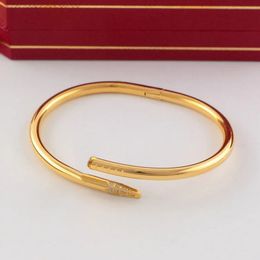 Classic nail bracelet gold charm bangle woman man fashion jewelry designer CZ diamond Stainless Steel Gold Plated Unisex Valentine's Day Nails bracelets jewlery