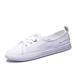 Boots Women's Genuine Leather Sneakers Women Casual Fashionable Sports Shoes Vulcanised Woman Summer Flat Shoe Ladies White Lacingwg72