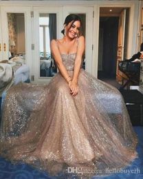 Gold Sequin A Line Sexy long Zuhair Murad Plus Size Prom Dresses Cheap Vestidos formales de noche Elegant Formal Evening Gowns 2017764996