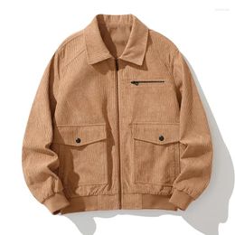 Men's Jackets Spring And Fall Jacket Retro Trend Corduroy Loose Coat Casual Versatile Fashion Collar Men Clothing Winter