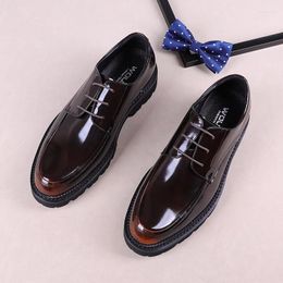 Dress Shoes Men's Laces Patent Leather Bright Colour Style Handmade Love