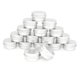 Bottles 50pcs/lot 5g 10g 15g 20g 30g 40g 50g 60g Aluminium Cream Jar Pot Nail Art Makeup Lip Gloss Empty Cosmetic Metal Tin Containers