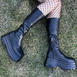 Boots Platform Gothic Style Motorcycle Boots Vampire Cosplay Kneehigh Boots 2022 Winter Street Cool Punk Comfy Women Shoes